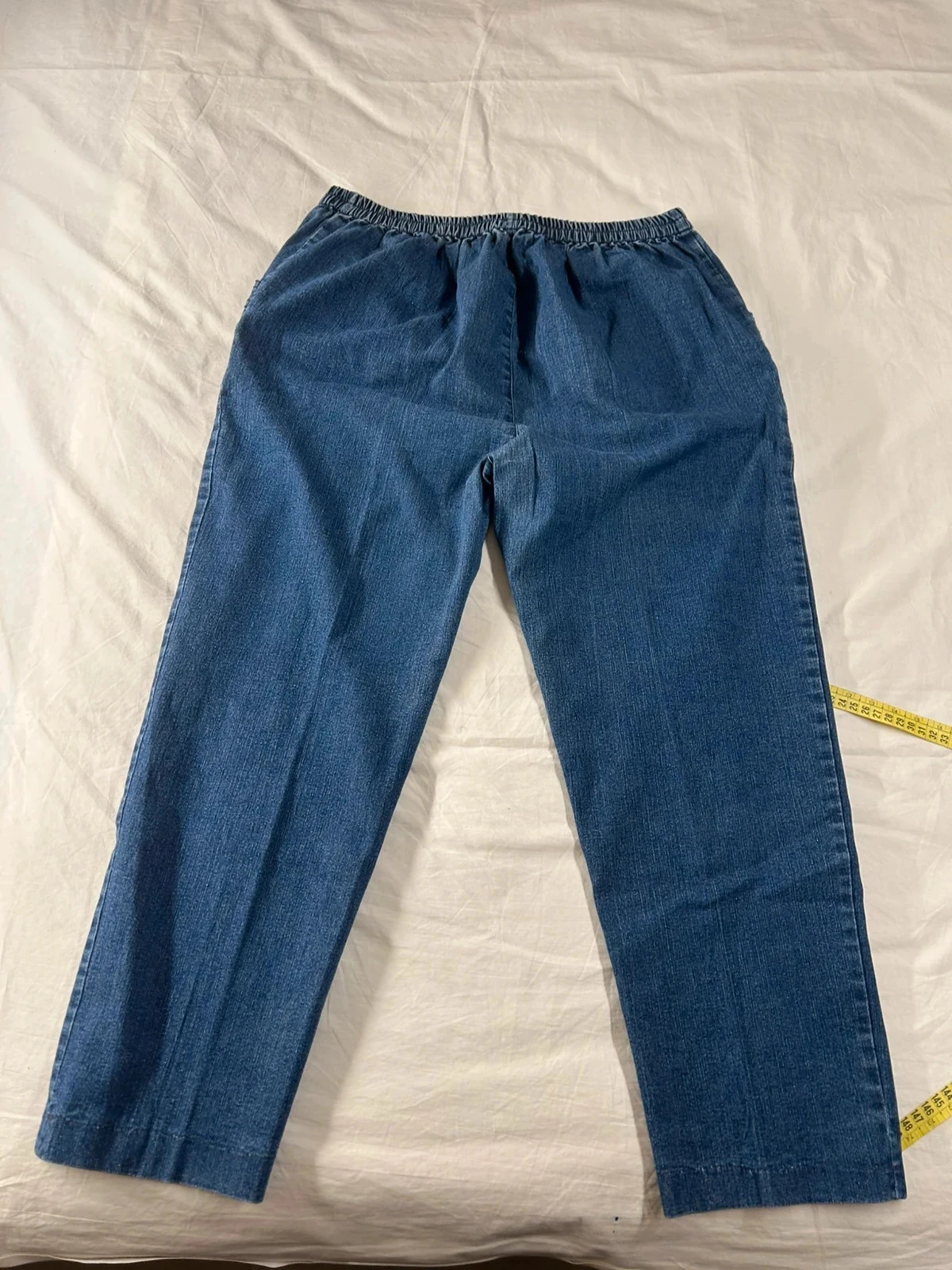 Jeans curtos azuis estilo vintage retrô tamanho 40 – photo 10